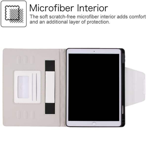 iPad 10.2 (2021) elegant flipfodral i läder med rutnätsdekor - Vit Vit