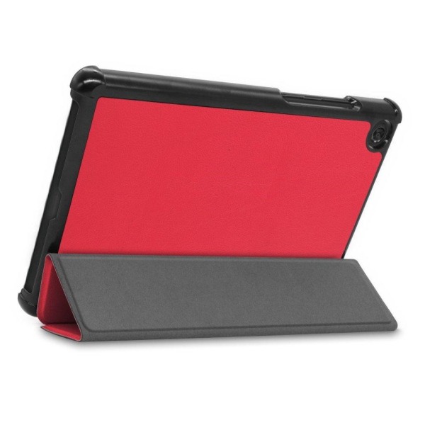 Lenovo Tab M8 simple tri-fold leather flip case - Red Röd