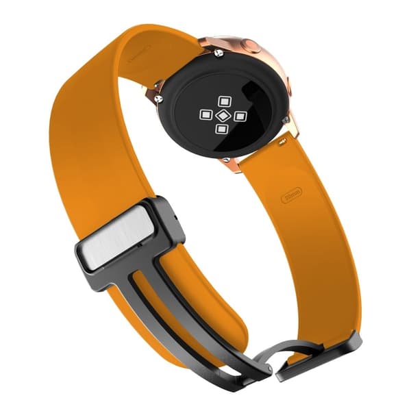 20 mm universellt silikonarmband med vikbart svart spänne - Gul Gul