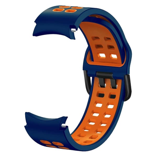 Samsung Galaxy Watch 5 / 4 klockarmband i silikon med dubbla färger - Midnattsblå / Orange Orange