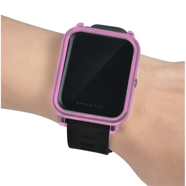 Huami Amazfit Bip / Bip Lite Watch Case Hard Bumpresistent Scratch Resistant Protector Cover - Gennemsigtig Pink Pink
