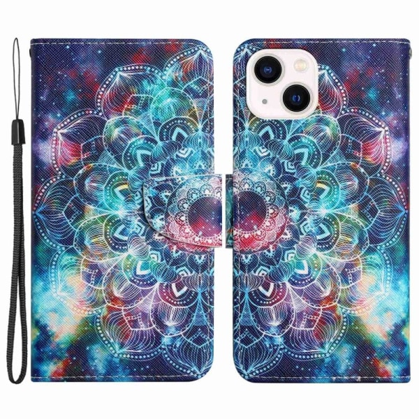 Wonderland iPhone 14 Plus flip etui - Stjernehimmel / Mandala Multicolor