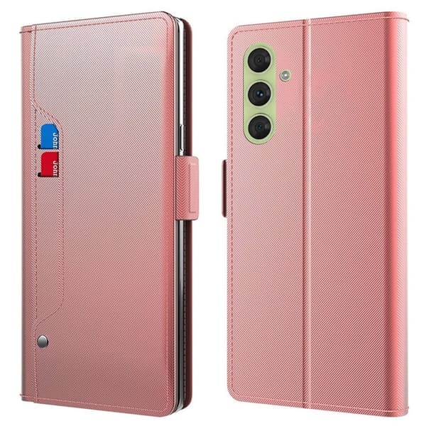 Phone Etui med Make-up Mirror og Slick Design til Samsung Galaxy A54 - Rose Gull Pink