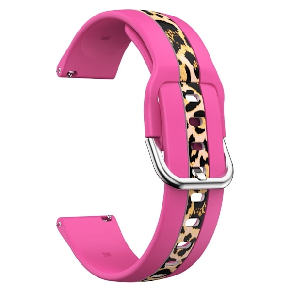 20 mm klockarmband i silikon med universellt mönster - Rosé Leopard Tryck Rosa