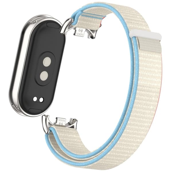 Xiaomi Mi Band 9 / Smart Band 8 Klockarmband Nylon Loop Justerbart handledsband - Mjölk Vit Vit