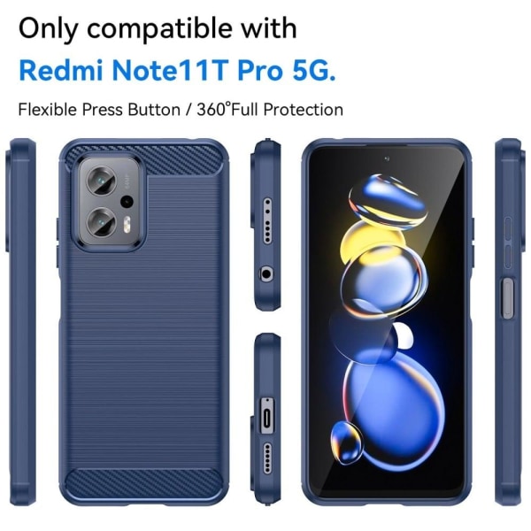 Carbon Flex Xiaomi Poco X4 GT / Xiaomi Redmi Note 11T Pro Plus / Xiaomi Redmi Note 11T Pro kotelot - Sininen Blue