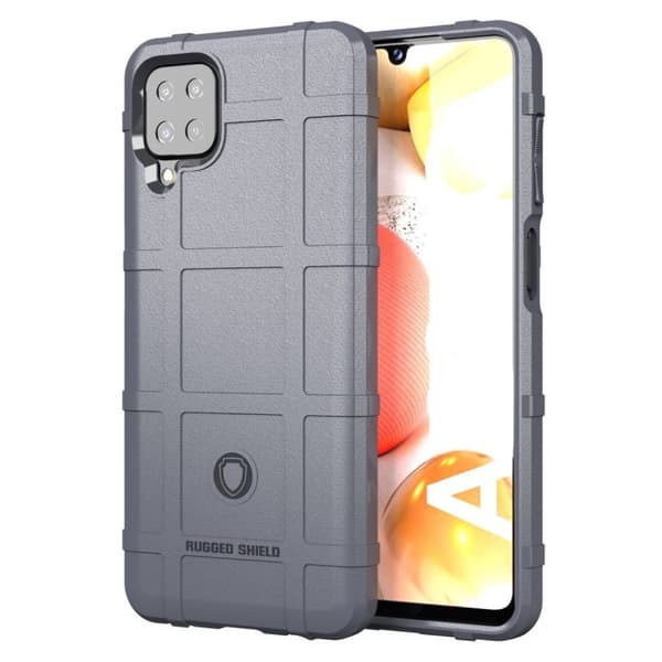 Rugged Shield Samsung Galaxy A12 5G kotelot - Harmaa Silver grey