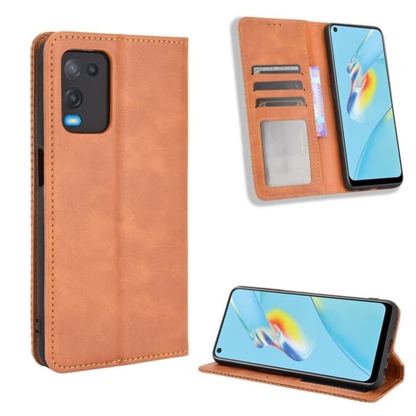 Bofink Vintage Oppo A54 Læder Etui - Brun Brown