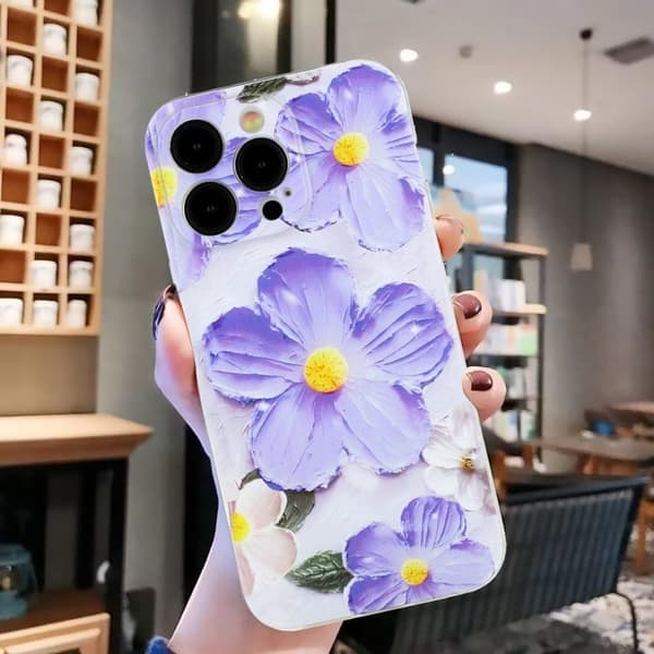 Deco iPhone 15 Pro Max kotelot - Violetti Kukka Purple