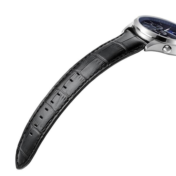 Samsung Gear S3 / Frontier krokotiilinahkainen aito nahkakellon ranneke - Musta Black