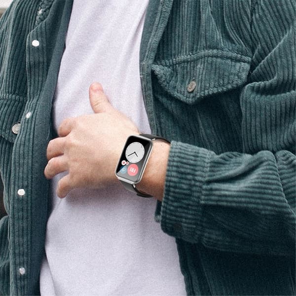 Huawei Watch Fit 2 urrem i læder - Sort Black