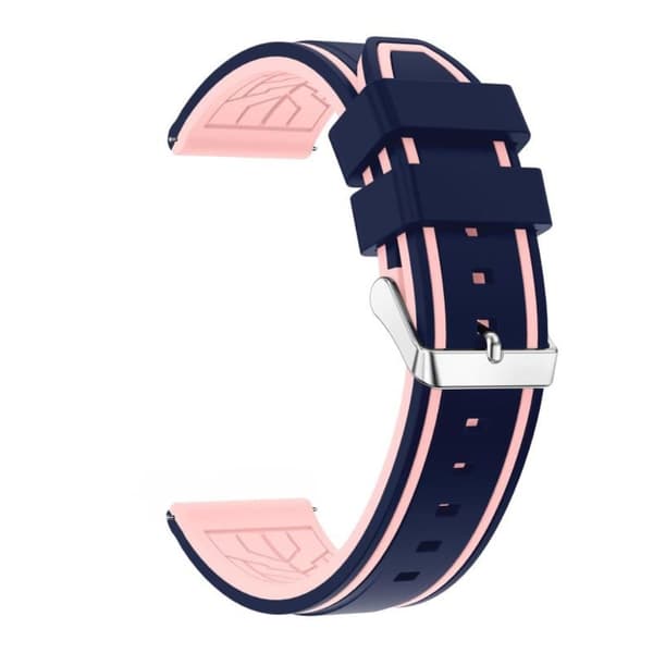 22 mm universal klockarmband i silikon med cool design - Midnattsblå Rosa Blå