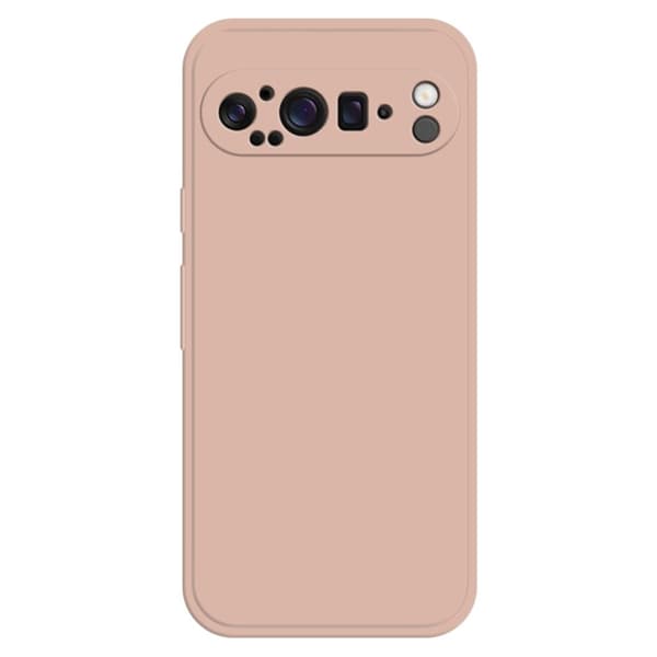 Google Pixel 9 Pro XL fleksibelt deksel med rett kantbeskyttelse - Rosa Pink