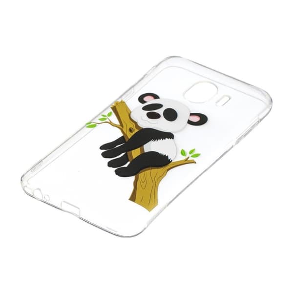 Samsung Galaxy J4 (2018) mønstret gelveske - Panda Climbing Tree Multicolor