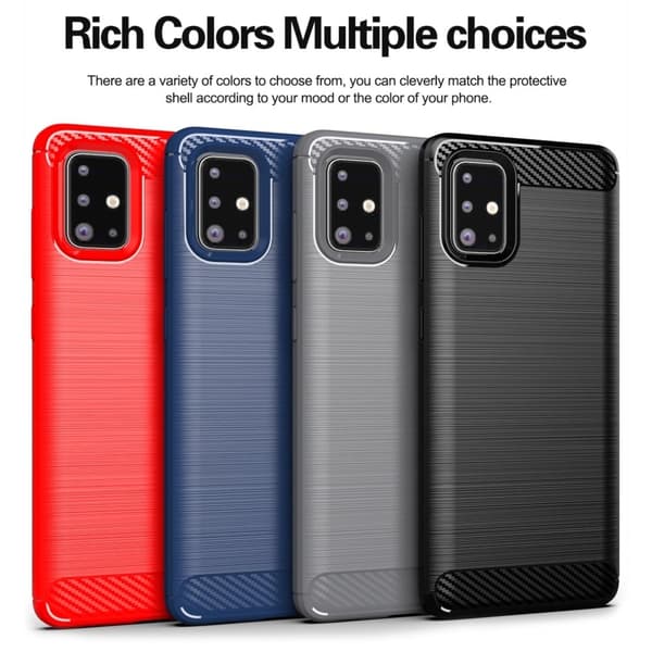 Carbon Flex Suojakotelo Samsung Galaxy A71 - Sininen Blue