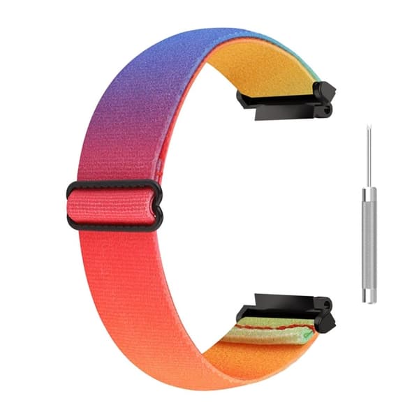 Amazfit T-Rex 2 urrem af nylon i etnisk stil - Regnbuefarve Multicolor