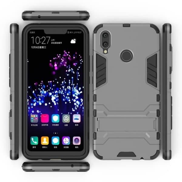 Huawei P Smart Plus beskyttelses deksel av hybrid materiale - grå Silver grey