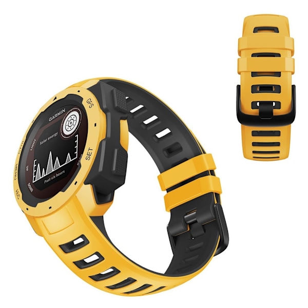 Garmin Instinct Esports /Instinct tofarvet silikone-urrem - Gul / Sort Yellow