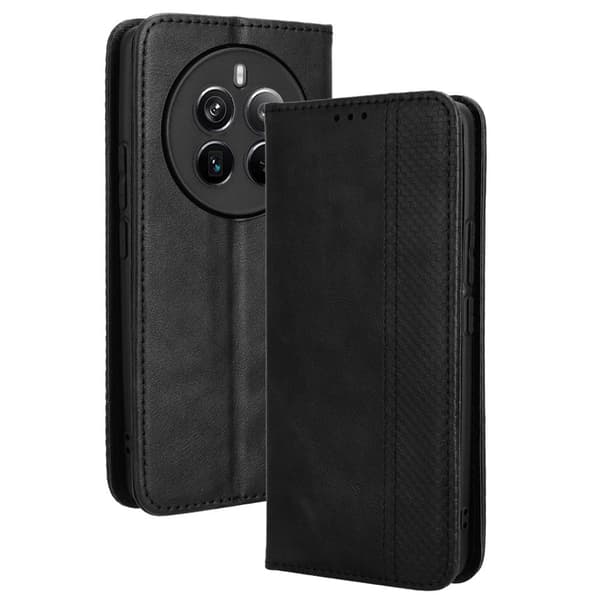 Bofink Vintage Realme 12 Pro læderetui - Sort Black