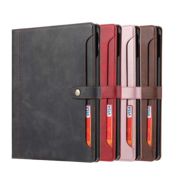 iPad Pro 12.9 (2021) wallet design leather flip case with pen sl Brun