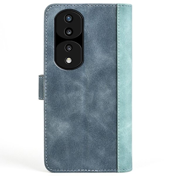 Tvåfärgat Honor 70 Pro fodral i läder - Blå Blå