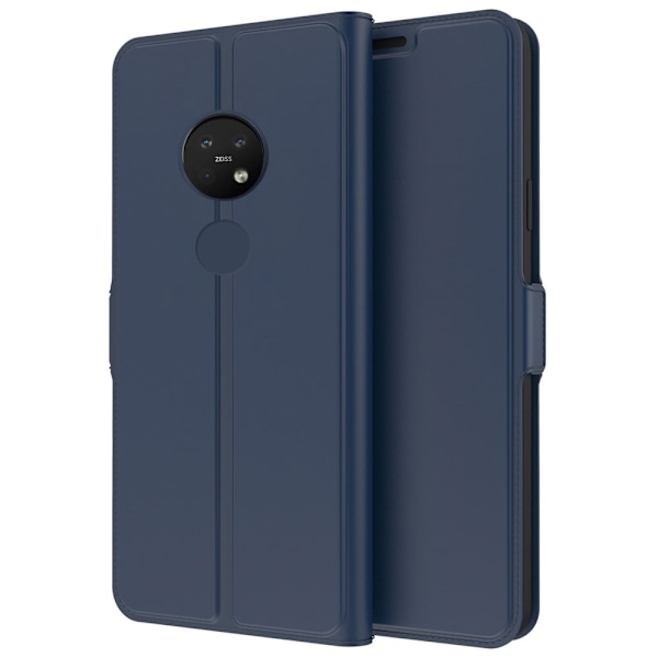 Glat og tyndt Premium Pu Læder-etui til Nokia 7.2 - Blå Blue