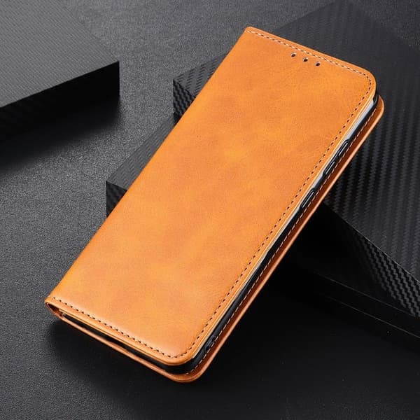 Flip Etui med Pung i Ekte Lær til Samsung Galaxy S21 Plus - Brun Brown