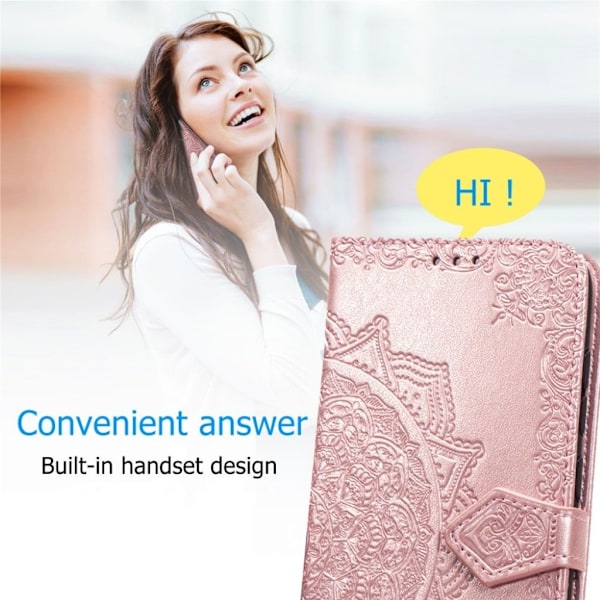 Mandala Huawei Y5 2019 etui - Rødguld Pink