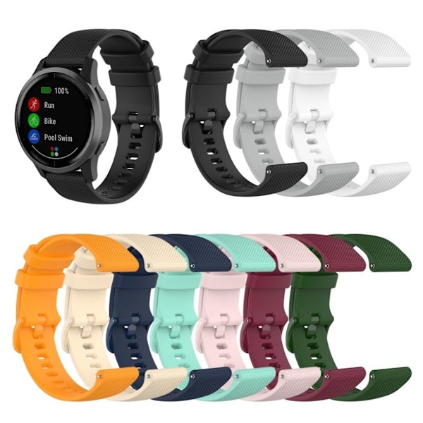 22 mm universal klockarmband i silikon med rutnätstextur - Militärgrön Grön