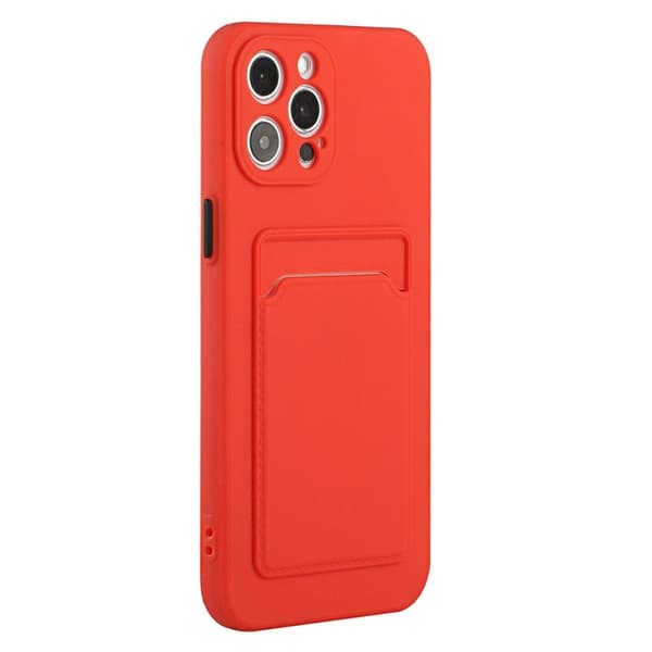 Card Holder Suojakuori For iPhone 15 Pro Max - Punainen Red