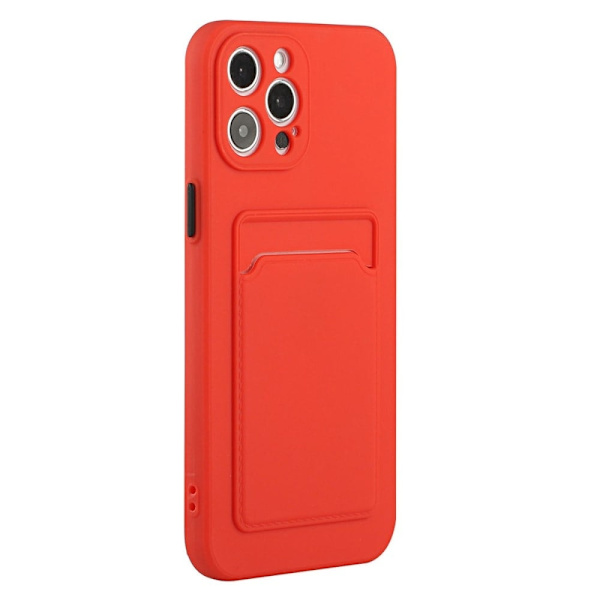 Cover med Kortholder til iPhone 15 Pro Max - Rød Red