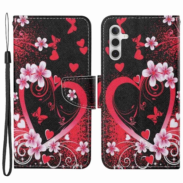Wonderland Samsung Galaxy A14 Flip Etui - Rød Hjerte Red
