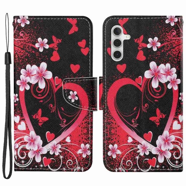 Wonderland Samsung Galaxy A14 Flippetui - Rød Hjerte Red