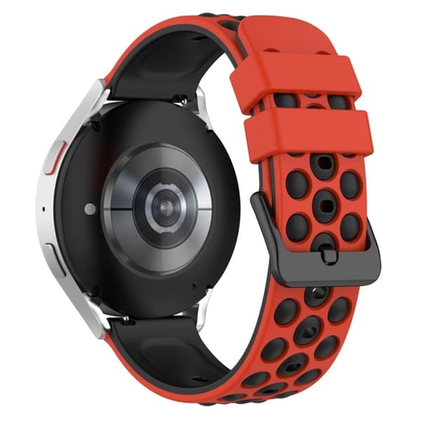 20 mm universal klockarmband i silikon - Röd / Svart Röd