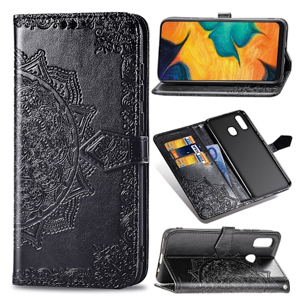 Mandala Samsung Galaxy A30 Flip etui - Sort Black