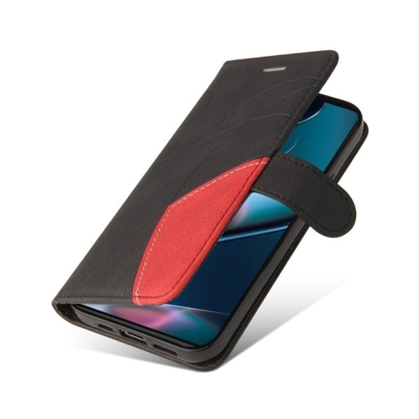 Tekstureret Læder Etui med Strop TilMotorola Edge X30 - Sort Black