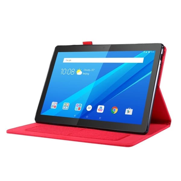 Lenovo Tab P10 Simple Klut Lær Flippetui - Rød Red