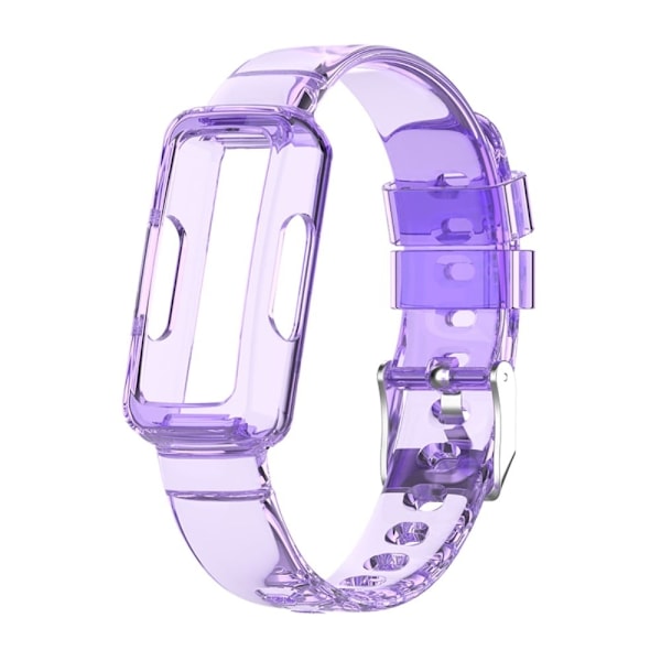 Fitbit Ace 3 / Luxe / Inspire HR kirkas TPU suojakuori + ranneke - Läpinäkyvä Violetti Purple
