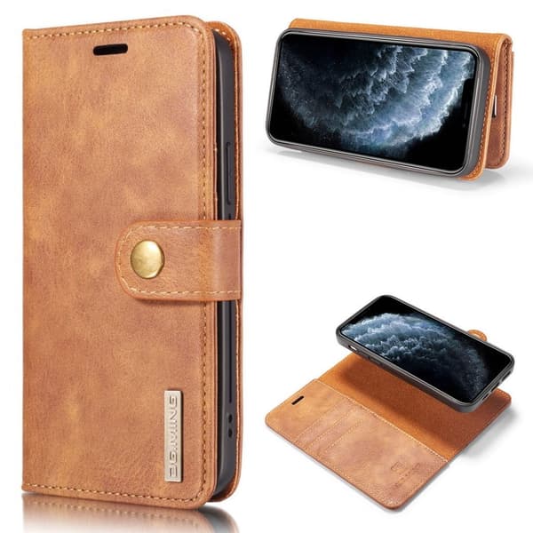DG.MING iPhone 12 Pro / iPhone 12 2-i-1 etui med pung - Brun Brown