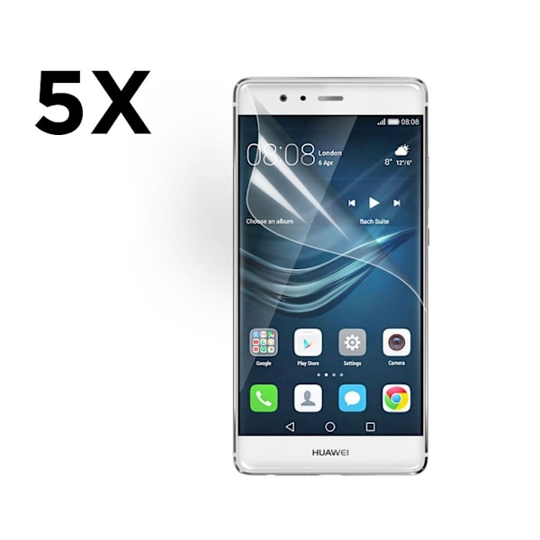 5-pak HD-klar LCD Skärmskydd för Huawei P9 Transparent