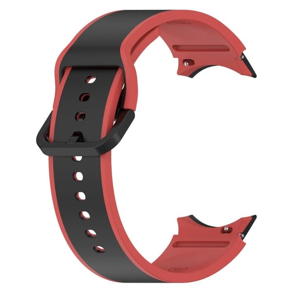 Dobbeltfarvet silikoneurrem til Samsung Galaxy Watch 5 / 4 / 3 - Sort / Rød Red