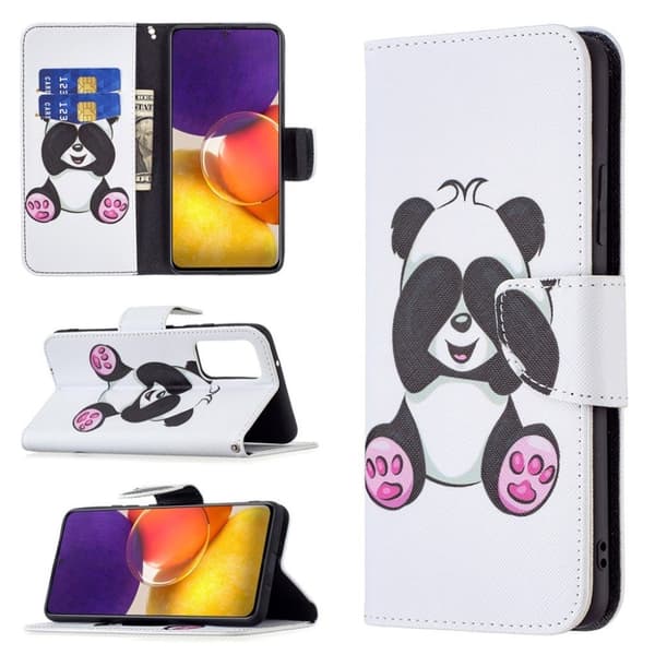 Wonderland Samsung Galaxy A82 5G Flippetui - Søt Panda Multicolor