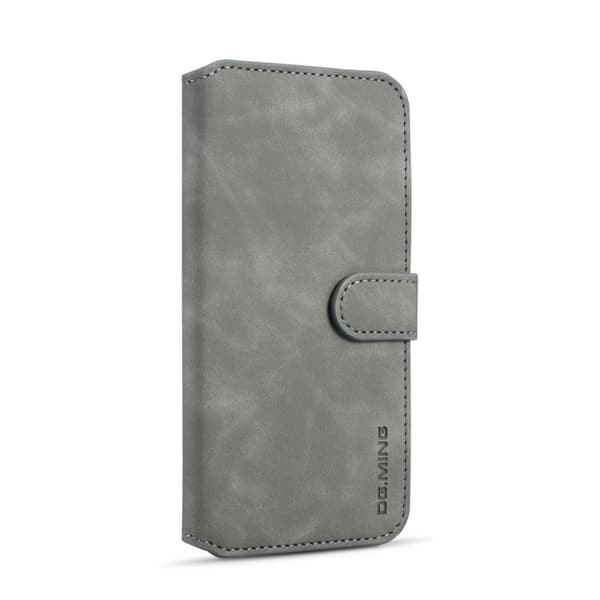 DG.MING Samsung Galaxy M20 Retro Veske - Grå Silver grey
