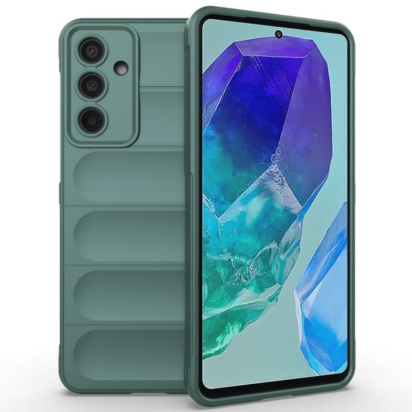 Mjukt greppformat Samsung Galaxy M55 skal - Grön Grön