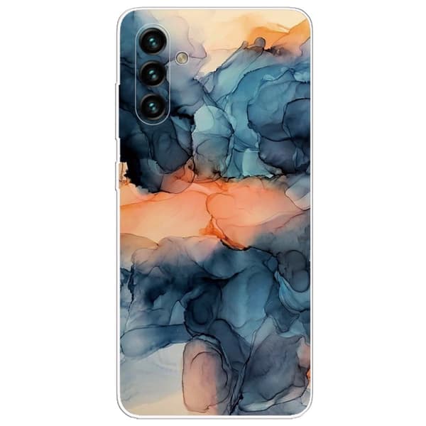 Marble design Samsung Galaxy A13 5G cover - Orange Mellem De Blå Nuancer Multicolor