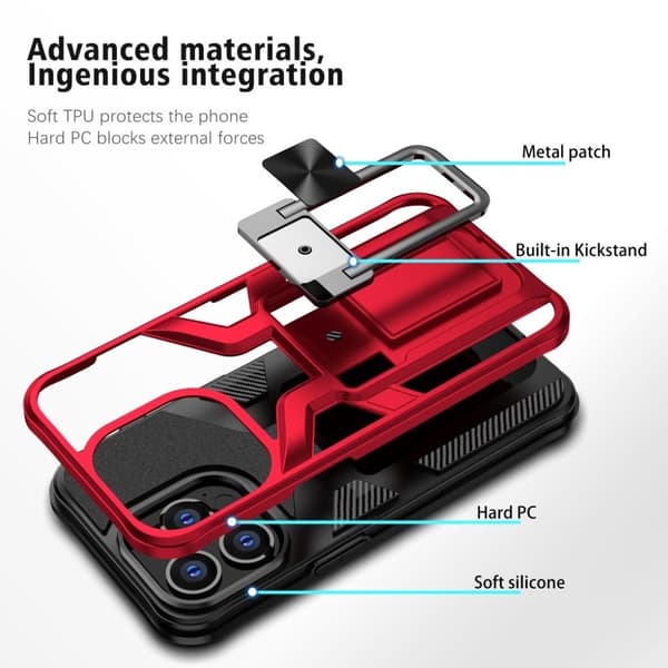 Støtsikkert hybriddeksel for iPhone 13 Pro - Rød Red