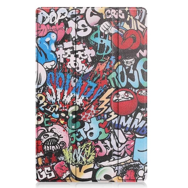 Lenovo Tab M10 Plus (Gen 3) skinnveske med trefoldig mønster - Graffiti Multicolor