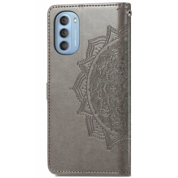 Mandala Motorola Moto G51 5G Läppäkotelo - Harmaa Silver grey