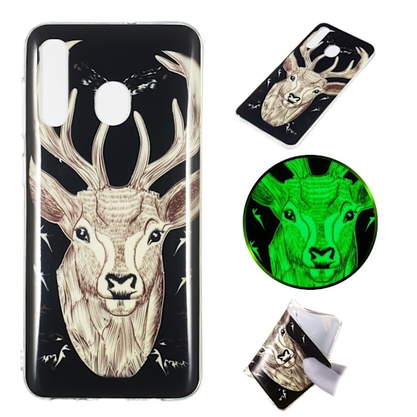 Samsung Galaxy A50 Nattlysande mönster fodral - Älg Beige