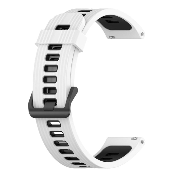 20mm Universal bi-color silicone watch strap - White / Black Vit
